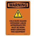 Signmission OSHA WARNING Sign, Cold Burn Hazard Cryogenic, 5in X 3.5in Decal, 10PK, 3.5" W, 5" L, Portrait, PK10 OS-WS-D-35-V-13033-10PK
